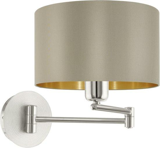 EGLO Maserlo - Wandlamp - 1 Lichts - ø230 mm. - Nikkel-Mat - Taupe - Goud