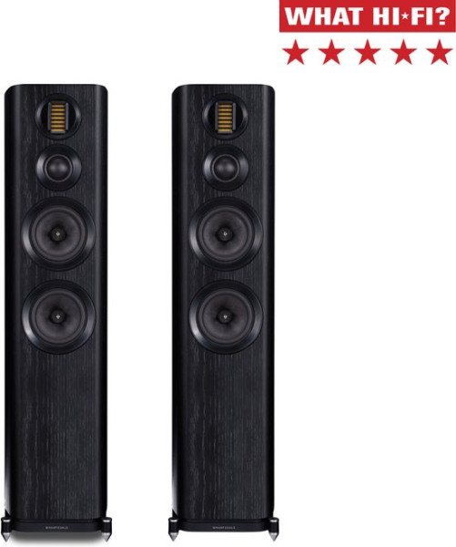 Wharfedale EVO 4.4 - Vloerstaande luidspreker - Diepe bassen - AMT tweeter – Zwart (per paar - 2 stu