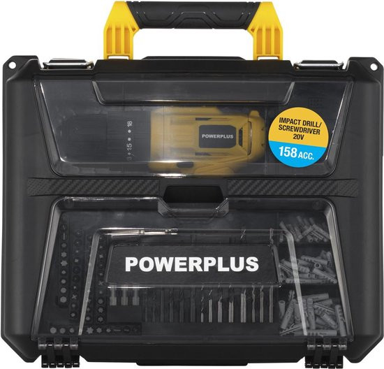 Powerplus 20V Schroef-, klopboormachine - POWXBOX004 - 30Nm - incl. 2 batterijen 20V 1.3Ah en lader