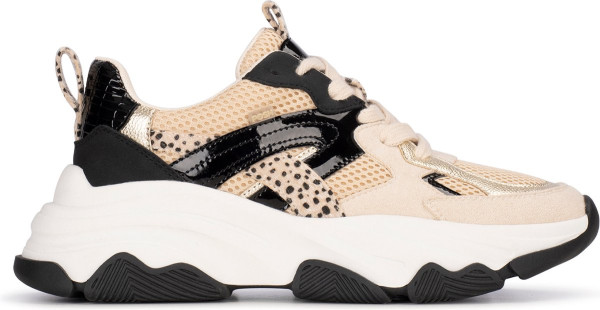 Posh by Poelman GIGI - maat 36 - Dames Sneakers - Beige met combinatie