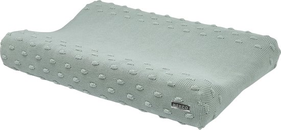 Meyco Baby Knots aankleedkussenhoes - stone green - 50x70cm