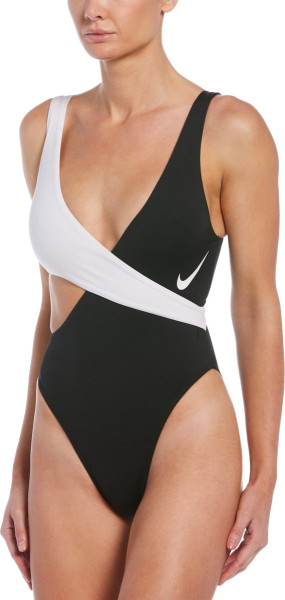 Nike - Maat M - Swim Colorblock Recycled Cross Over Dames Badpak -