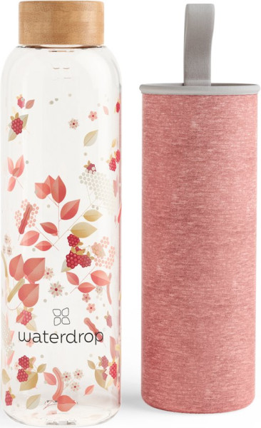 Glas Drinkfles - 600 ml - Met neopreen hoes - Flair Melange