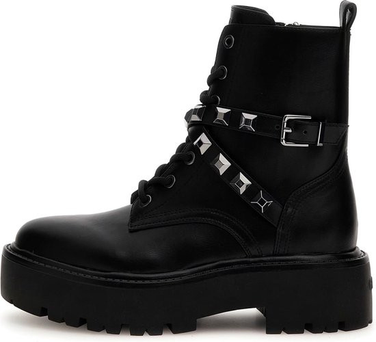 Guess - maat 40- Vaida Dames Veterboots-Laarzen - Zwart - Leder