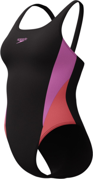 Speedo - maat 42 - Colourblock 2.0 Dames Sportbadpak - Zwart/Paars