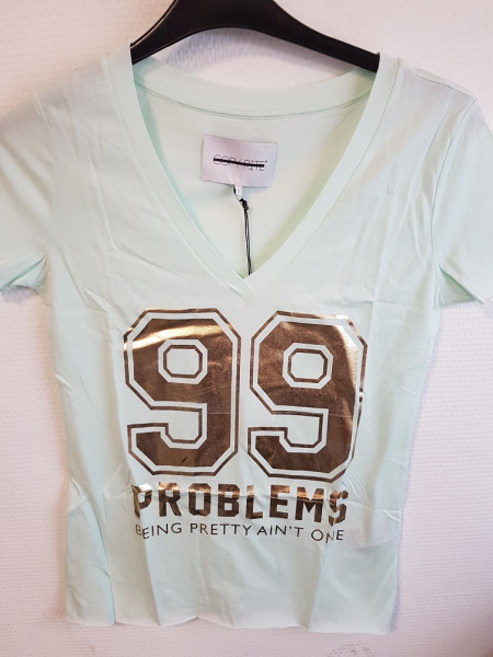 T-shirt dames - mintgroen - 99 problems - mt L