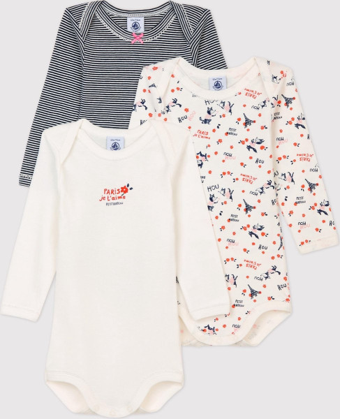 Petit Bateau 3 Pack Baby Meisjes Rompertje - Maat 86