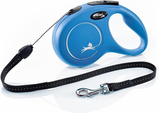 Flexi New Classic Koord - Hondenriem - Blauw - S - 8 m - (<12 kg)