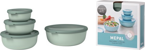 Mepal - Multikom Cirqula vershouddoos set - 350 + 750 + 1250 + 2250 ml - Rond - Nordic sage