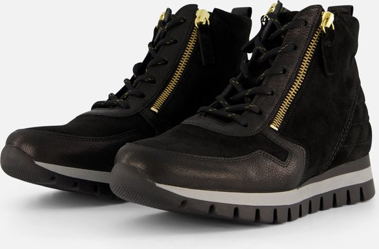 Gabor - maat 39- Veterboots zwart Suede