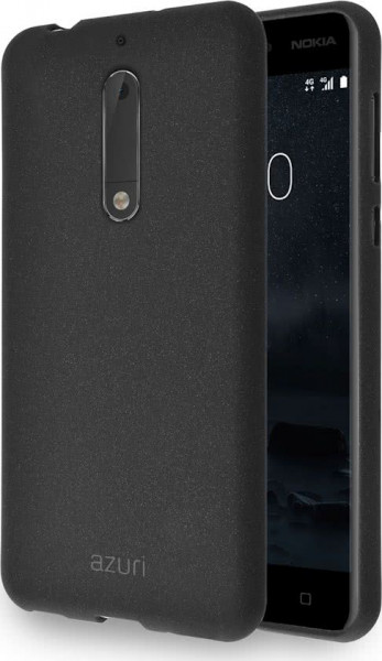 Azuri flexible cover met zand textuur - zwart - voor Nokia 5