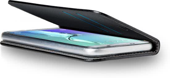 Azuri wallet case met magnetische sluiting - zwart - Samsung Galaxy S6 edge+