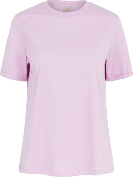 Pieces - Maat XS - PCRIA SS FOLD UP SOLID TEE NOOS BC Pastel Lavender Vrouwen