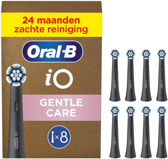Oral-B iO Gentle Care Zwart originele ronde opzetborstels - 8 stuks