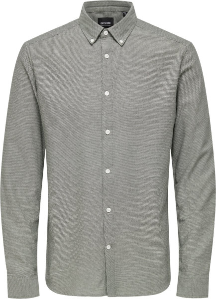 ONLY & SONS - Maat XXL - ONSTAR SLIM MELANGE BTN DOWN LS SHIRT Heren Overhemd