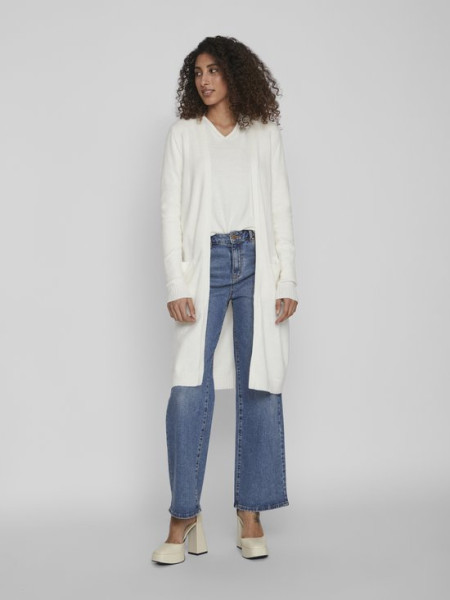 Vila - Maat XS - Vest Viril Long L/s Knit Cardigan - Noo 14042770 White Alyssum Dames