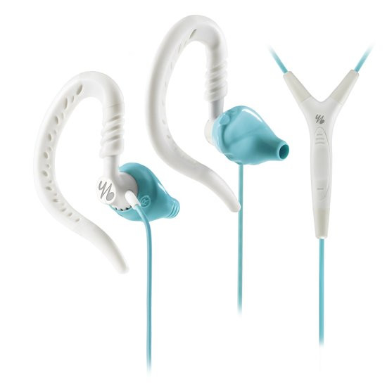 Yurbuds Focus 400 - Sport Oordopjes voor vrouwen met MFI Afstandsbediening en Mic - Aqua Blauw / Wit