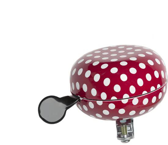 New Looxs Ding Dong bell - Fietsbel - 80mm - Polka Dot red