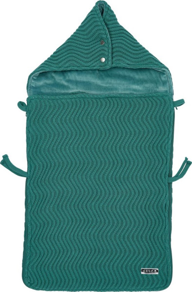 Meyco Baby Waves voetenzak - emerald green - 40x82cm