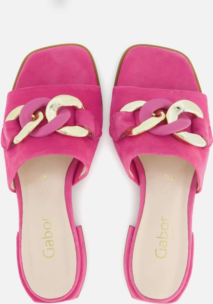 Gabor Maat 43 Slippers roze Suede Dames DGM Outlet