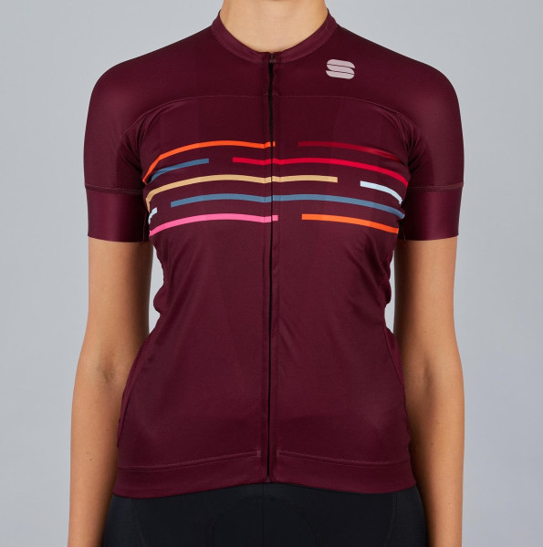 Sportful - maat M- Short Sleeve Fietsshirt Dames - Rood