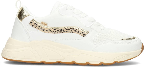 POSH by Poelman CHARLIE - maat 39 - Dames Sneakers - Wit Met Dierenprint