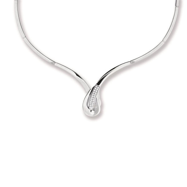 Silver Lining collier met tussenstuk - Vrouwen - Zirkonia - Zilver - 42 cm