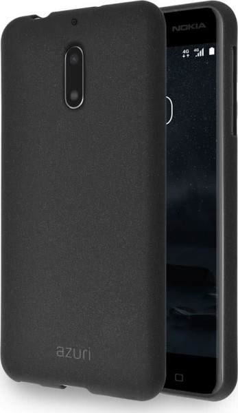 Azuri flexible cover met zand textuur voor Nokia 6 - Zwart