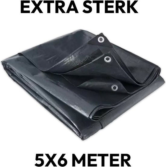 Extra Sterk Afdekzeil | 5 x 6 m - Zwart - 150 g/m2 - Bouwzeil - Beschermhoes - Afdekhoes - Universee