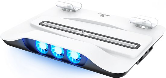 EgoGear - Oplaadstation Geschikt voor PS5 (disc) met Koeling - Oplader Playstation 5 Controllers - U