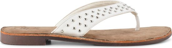 PS Poelman Dames Slippers met Studs - Nyx - Wit Maat 40 | DGM Outlet