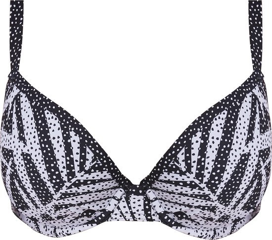 Freya - Maat 75D - GEMINI PALM UW Moulded Plunge Bikini Top - MONOCHROME - Vrouwen