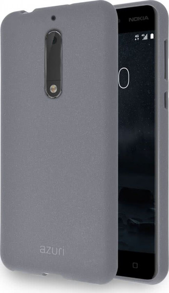 Azuri flexible cover met zand textuur - grey - voor Nokia 5